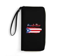 Coin Purse Monedero Mapa De La Bandera del Estado De Puerto Rico Change Purse Vintage Billetera Bolsa Moda Billetera Cartera para Amante, Mejor Amigo, Hija