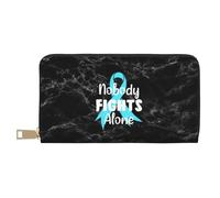 Coin Purse Nadie Lucha Solo contra El Cáncer De Próstata Billetera De Cuero Impreso Portamonedas Muchas Ranuras para Tarjetas Bolso Embrague para Damas, Amante