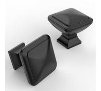 Coinkoly Paquete de 10 pomos de gabinete de color negro mate de un solo agujero cuadrados tiradores de puerta pomos de gabinete de cocina Pomos de cajón para cajones de gabinete y aparador CK0010...