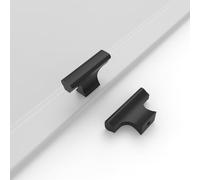 Coinkoly Paquete de 10 pomos de gabinete negro mate de 2 pulgadas, pomos de aleación de zinc sólido para cajones de cocina, armario, cajón, aparador, un solo agujero