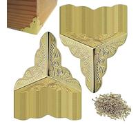 Coins Anti-Poussière Décoratifs pour Escaliers - 100 Pièces de Coins Métalliques de Protection, Protecteurs d'Angle Élégants pour Escaliers et Boîtes, Accessoires Pratiques et Esthétiques