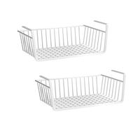 COITROZR 2 cestas colgantes para cocina, cesta colgante de metal, organizador de almacenamiento debajo del armario, cestas de almacenamiento, cestas multiusos para escritorio, baño, despensa, color