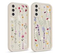Coiwxmoi 2 Piezas Funda para Samsung Galaxy S25 5G, Fina Silicona Carcasa con Aesthetic Lindo Flore Las Hojas Dibujos Cover para Mujer Niñas, Cámara Protector Case para Samsung S25 6,7", Flower