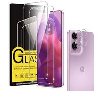 Coiwxmoi 2 Piezas Protector Pantalla Para Motorola Moto G24 5G/G24 Power Cristal Templado con 2 Protectora Lente Cámara Dureza 9H Antiarañazos Sin Burbujas Transparente Vidrio Película