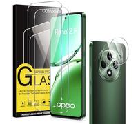 Coiwxmoi 2 Piezas Protector Pantalla Para OPPO Reno 12 FS 5G/4G/OPPO Reno 12F 5G/4G Cristal Templado con 2 Protectora Lente Cámara Dureza 9H Antiarañazos Sin Burbujas Transparente Vidrio Película