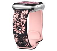 Coiwxmoi Floral Correa Grabada Ompatible con Apple Watch 40mm 42mm 41mm 38mm,Flores Patrón de Deportiva Silicona Repuesto Banda para iWatch Series 11 10 9 8 7 6 5 4 3 2 1 SE Ultra,C