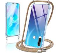 Coiwxmoi Funda con Cuerda para Huawei P30 Lite,Carcasa Transparente Suave Silicona TPU Case con Ajustable Colgante Collar Correa de Cuello Cadena Cordón Protección Cover para P30 Lite, Multicolor