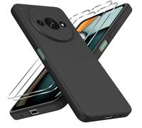 Coiwxmoi Funda para Xiaomi Redmi A3 / Redmi A3X con 2 Piezas Cristal Templado, Carcasa Protectora Antigolpes Case Cover, Fina Suave TPU Silicona Antigolpes Caso Cover para Redmi A3 / A3X 6,71", Negro