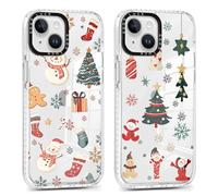Coiwxmoi Navidad 2 Piezas Funda para iPhone 14/iPhone 13, Christmas Árbol Aesthetic Xmas Móvil Weihnachts Dibujos, Suave Silicona Carcasa Antigolpes Anti-arañazos Caso para iPhone 13 6,1", Nieve