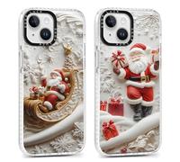 Coiwxmoi Navidad 2 Piezas Funda para iPhone 14/iPhone 13, Christmas Papanoel Aesthetic Xmas Móvil Weihnachts Dibujos, Suave Silicona Carcasa Antigolpes Anti-arañazos Caso para iPhone 13 6,1", Reno