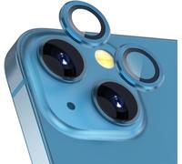 Coiwxmoi Protector de Lente Cámara para iPhone 13/13 Mini,Lentes Camera Protector Cristal Vidrio Templado Dureza 9H HD Anti-arañazo Sin Burbujas Individuo Anillo Metal Protección Lens,Azul