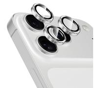 Coiwxmoi Protector de Lente Cámara para iPhone 17 Pro/17 Pro Max,Lentes Camera Protector Cristal Vidrio Templado Dureza 9H HD Anti-arañazo Sin Burbujas Individuo Anillo Metal Protección Lens,Plata