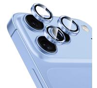 Coiwxmoi Protector de Lente Cámara para iPhone 17 Pro/17 Pro Max,Lentes Camera Protector Cristal Vidrio Templado Dureza 9H HD Anti-arañazo Sin Burbujas Individuo Anillo Metal Protección Lens,Azul