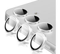 Coiwxmoi Protector de Lente Cámara para Samsung Galaxy S26 5G,Lentes Camera Protector Cristal Vidrio Templado Dureza 9H HD Anti-arañazo Sin Burbujas Individuo Anillo Metal Protección Lens,Plata