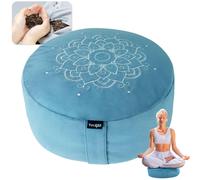 Coj n de espuma Yes4All Zafu con estampado de mandala de trigo sarraceno para yoga, coj n de meditaci n para el suelo A. Azul cielo - Mejorado