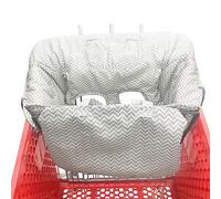 Cojín acolchado 2 en 1 para carrito de compras de supermercado para bebés, funda para silla de comedor para asiento de niños, se pliega en una bolsa de compras con bolsa