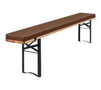 Cojín acolchado para banco de cerveza de 220 x 25/170 x 25/180 x 30 cm, extraíble y lavable, para jardín, patio y bancos interiores, marrón, 200 x 25 x 3 cm, perfecto para tiendas de campaña de
