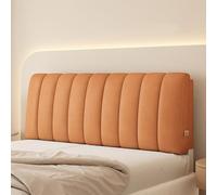 Cojín acolchado para cabecero de pared con cuña grande, cojines extraíbles para dormitorio y litera, color café, 150 cm, tamaño queen (pasta naranja, 119 cm)