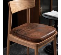 Cojín antideslizante de espuma viscoelástica para silla de comedor con lazos, 17 x 16.5 pulgadas, almohadilla de asiento con aspecto de piel de gamuza, almohadilla para silla de mesa y cocina, color