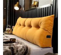 Cojín Cabecero Cama Cuña Triangular Soporte Espalda Posicionador Chenilla | Almohadilla Algodón Perla Alta Densidad，Con Bolsillos Rellena Hueco Cabecero，Lectura(Orange,L 60cm-only cover)
