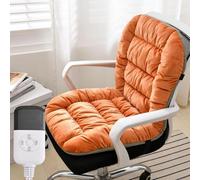 Cojín Calefactable For Silla De Oficina, Cojín Calefactable De Gran Tamaño For Invierno Con 9 Temperaturas Ajustables Y 4 Temporizadores, Cojín Calefactable For Sillón De Oficina(Orange)