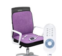 Cojín calefactable para Silla de Oficina con Respaldo y reposapiés, 5 Niveles de Temperatura y 4 Opciones de Tiempo (Morado).