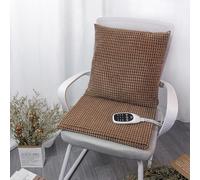 Cojín calefactable para Silla de Oficina, Respaldo y Asiento, con Ajuste de Temperatura y función de temporización (marrón)
