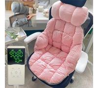 Cojín calefactable para Silla de Oficina y Respaldo, 9 Niveles de Temperatura, Lavable, calefacción con Temporizador (Rosa)