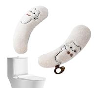Cojín calefactor para asiento de inodoro, 1 par suave cálido lavable | Funda de aseo gruesa y cómoda para casa, camping, oficina, apartamento, adultos mayores