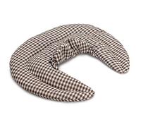 Cojín cervical con cuello alto, lino + lavanda, cojín cervical con aroma de flores de lavanda, color marrón y blanco