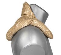 Cojín cervical de calor con cuello. Batik oro. Almohada térmica con huesos de cerezas. Saco térmico de semillas para la nuca