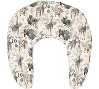 Cojín cervical de semillas de lino con cámaras, tela orgánica, animales salvajes, cojín cervical para el cuello