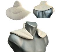 Cojín cervical térmico con cuello. Algodón biológico blanco natural. Saco con semillas de lino. Cojín de nuca. Almohada térmica caliente y frio con semillas