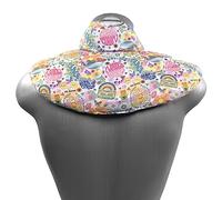 Cojín cervical térmico con cuello. Algodón biológico Flower Power. Almohada térmica cervical con semillas de grosella. Saco caliente y frio con semillas. Cojín de nuca