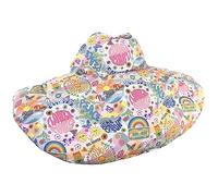 Cojín cervical térmico con cuello. Algodón biológico Flower Power. Saco con semillas de lino. Cojín de nuca. Almohada térmica caliente y frio con semillas