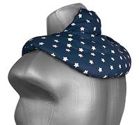 Cojín cervical térmico con cuello - estrella azul - Saco con semillas de lino. Cojín de nuca. Almohada térmica caliente y frio con semillas