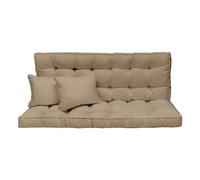 Cojín columpio de jardín 180x50x10 cm - Set de 3 plazas: colchón de asiento y respaldo para columpio con toldo - Outdoor - para sofá y banco de jardín, palé europeo, tumbona - Savana Claro [133]