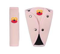 Cojín cómodo de viaje para niños, elegante funda para arnés con diseño de tela transpirable, 1 juego de ajustador de cinturón de seguridad para niños