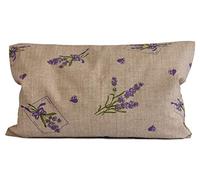 Cojín con 8 hierbas aromáticas 30x20cm "campestre romantico" & funda interior bio blanco natural - Saco perfumado - Almohada aromática - Cojín de hierbas