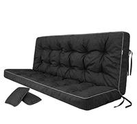 Cojín con respaldo para columpio de jardín, cojín para banco, ancho del asiento de 180 cm