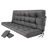 Cojín con respaldo para columpio de jardín, cojín para banco, ancho del asiento de 180 cm
