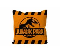 SD Toys Cojín Jurassic Park Caution Logo naranja 40x40x1 cm envasado al vacío