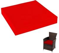 Cojín Cuadrado de Piel sintética de 60x60x5 cm, extraíble, para Comedor y Oficina, Apto para Uso Interior/Exterior. Elegante cojín Rojo para jardín y terraza. Disponible en Opciones de 30/36