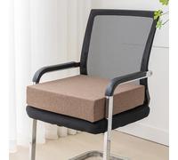 Cojín cuadrado extra grueso para silla, 40/45/50 cm, elevador para sillón y comedor, cojín lavable para interiores y exteriores (marrón, 45 x 45 x 10 cm)