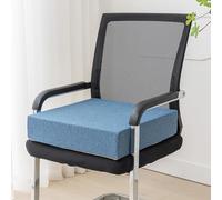 Cojín cuadrado extra grueso para silla de 50 x 50 x 5 cm, elevador para sillón grande, comedor y jardín, lavable, cómodo asiento (azul)