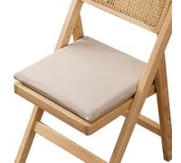 Cojín Cuadrado para Silla con Base Antideslizante | Almohadilla de Asiento de Espuma viscoelástica Suave y cómoda | Cojín Moderno de Color Beige y Gris, 40 x 40 x 4 cm (15,7 x 15,7 x 1,5 pul
