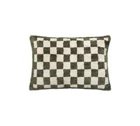 Cojín damero Itha verde caqui 38x58cm - Atmosphera creador de interiores