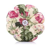 Cojín de aguja de coser Cojín de punto de cruz DIY Costura de costura Cojín de aguja Cojín de pin cubierto de tela para manualidades de costura DIY con cinturón de muñeca elástico(#4)