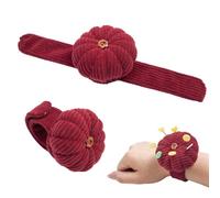 Cojín de aguja de muñeca - Cushion con pulsera | PIIN CUSHION CROWBAND | Soporte para Pincushi de costura portátil | Puerta del muelle en forma de calabaza para proyectos artesanales, seminarios