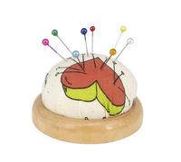 Cojín de aguja para coser - almohadilla de estilo japonés con base de madera maciza, organizador de aguja | Noción de costura artesanal, descanso a rico trabajo, suministro de artesana